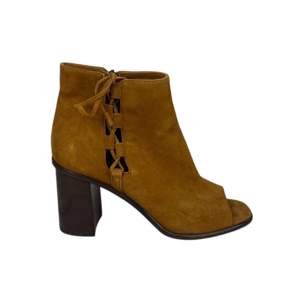 Frye‎ Amy Side Ghillie Ankle Open Toe Booties Women's Size 10M